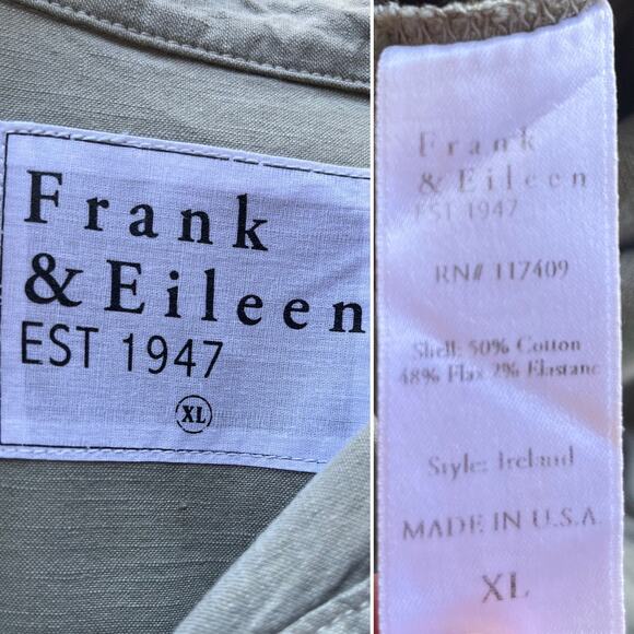 Frank and Eileen Romper Ireland Long Sleeve Playsuit Sage Green Linen Size XL - Picture 3 of 7